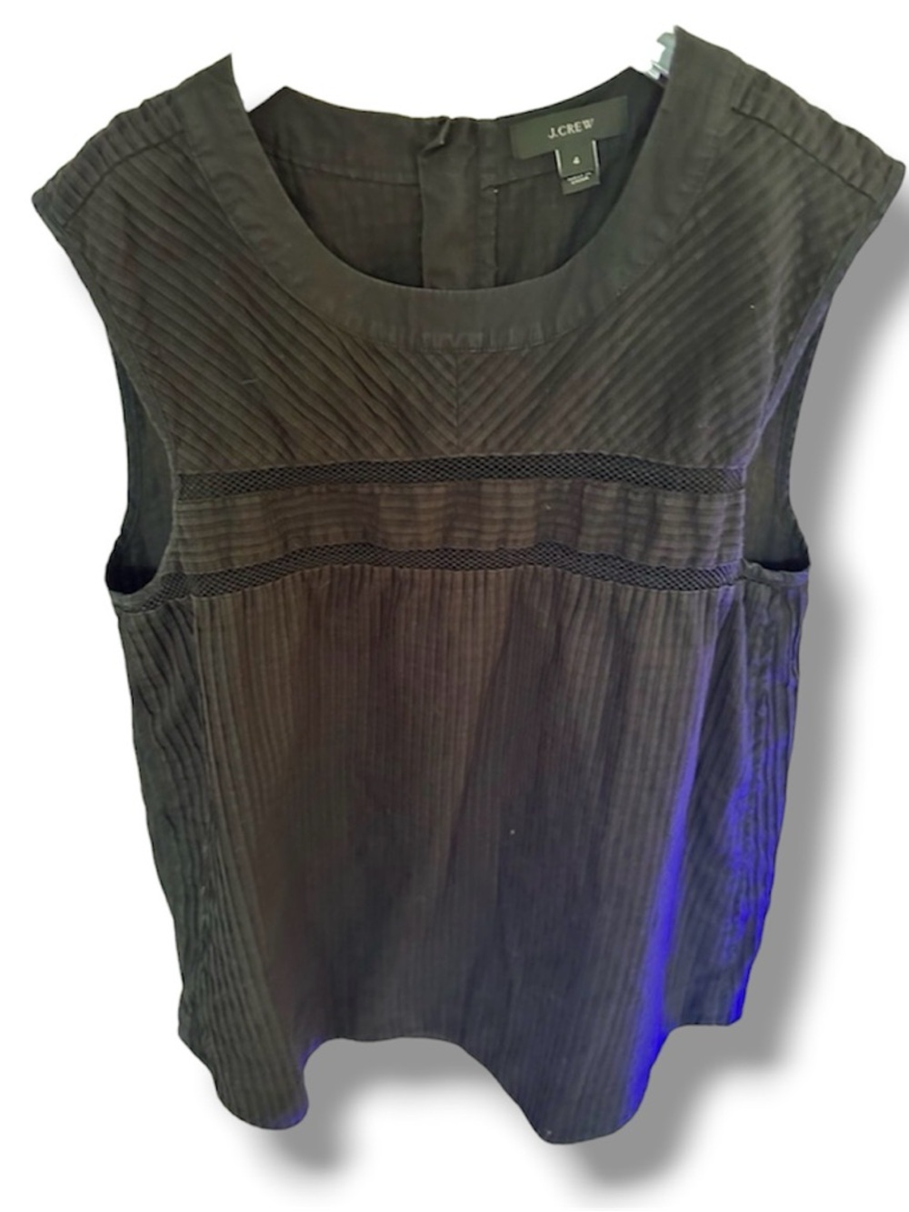 J Crew pleated cotton sleeveless top - Picture 3 of 5